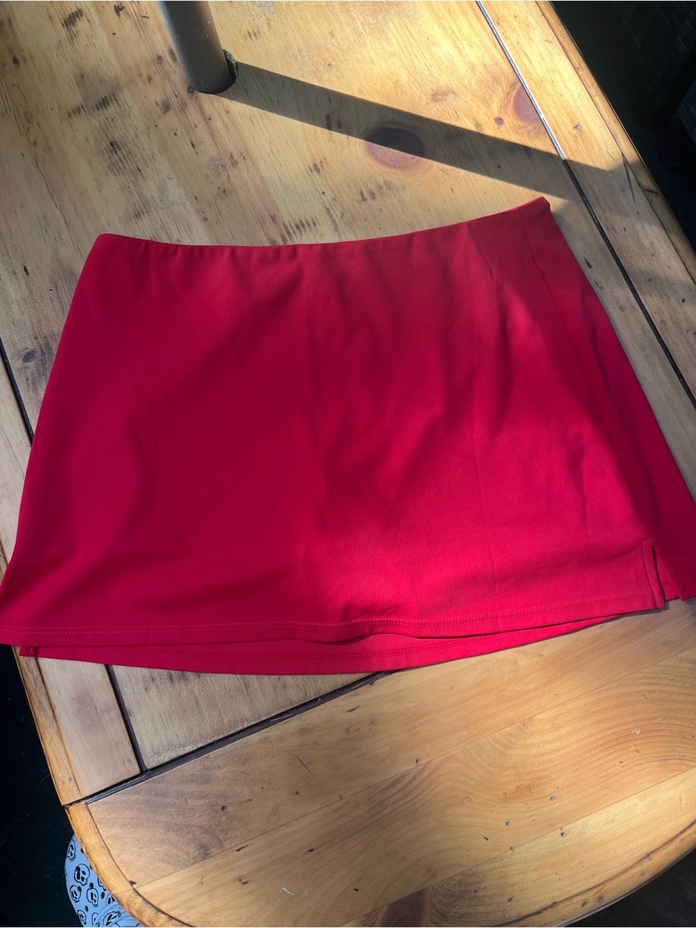 Women's Red Mini Skort - Classic Straight Silhouette